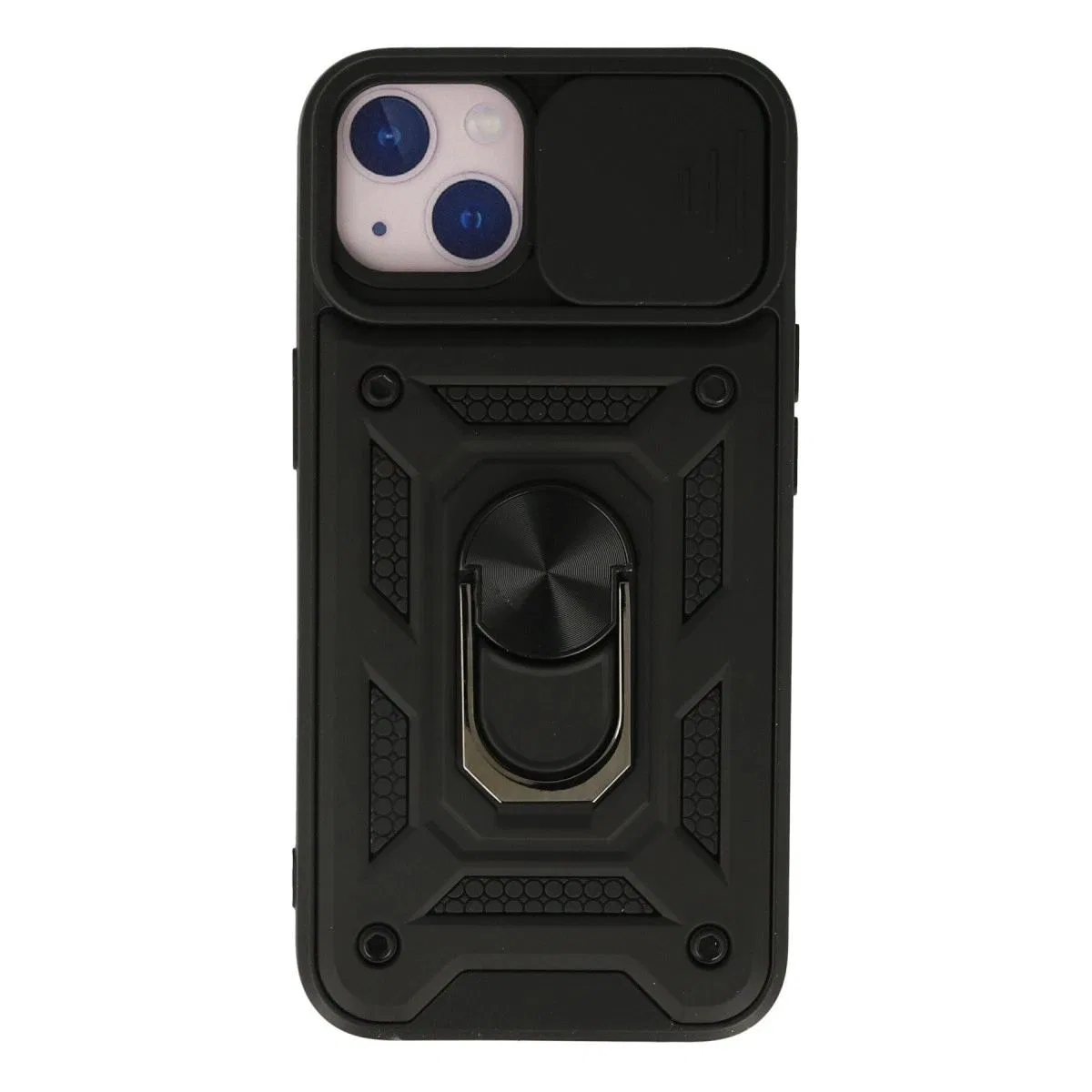 Apple İphone 15 Kılıf Pars Lens Yüzüklü Silikon - Siyah
