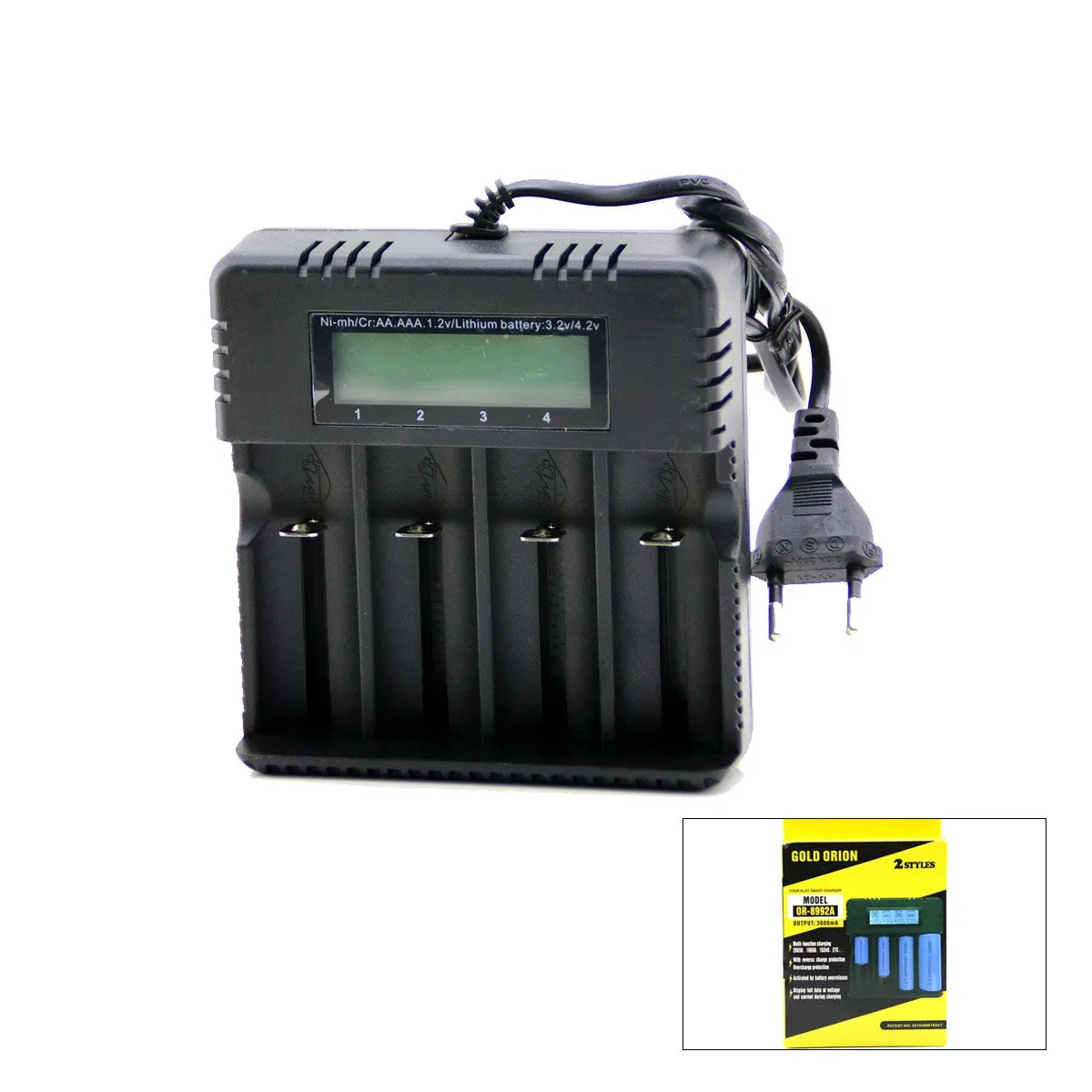 4 Yuvalı Li-ion Pil Şarj Cihazı 3000mA 4. 2V (18650/26650/16340 Uyumlu) görsel 2