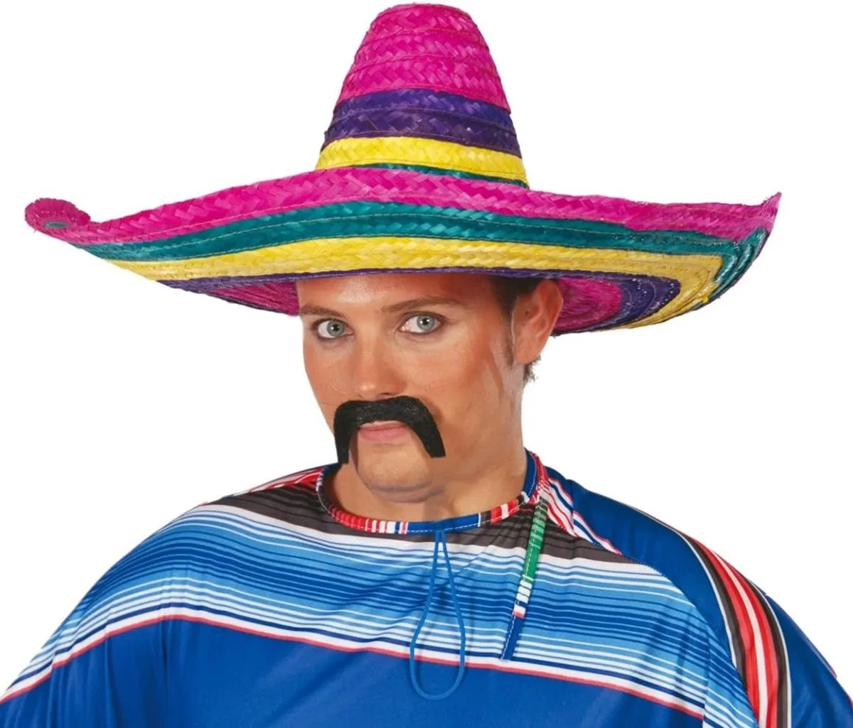 Sombrero Meksika Şapkası Renkli Örme Hasır Yetişkin Boy görsel 2