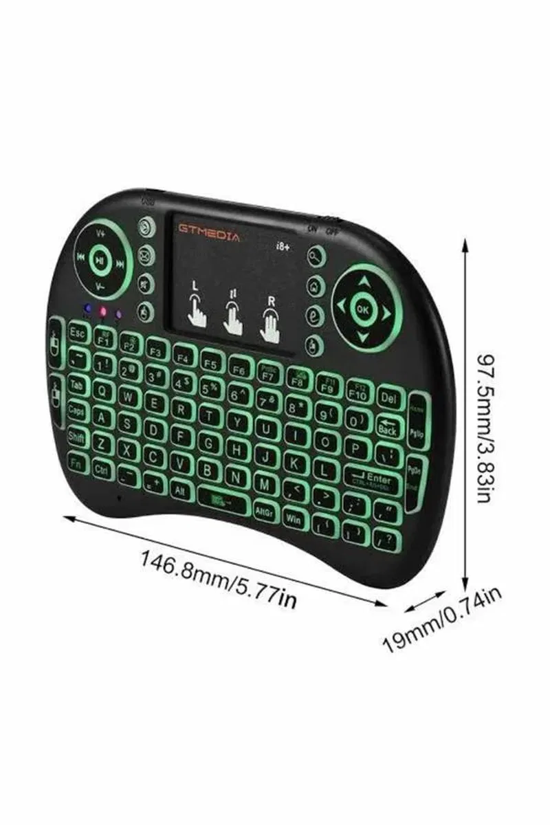 Kablosuz Türkçe Q Klavye RGB Işıklı Televizyon Ps3 Dokunmatik Mouse görsel 3