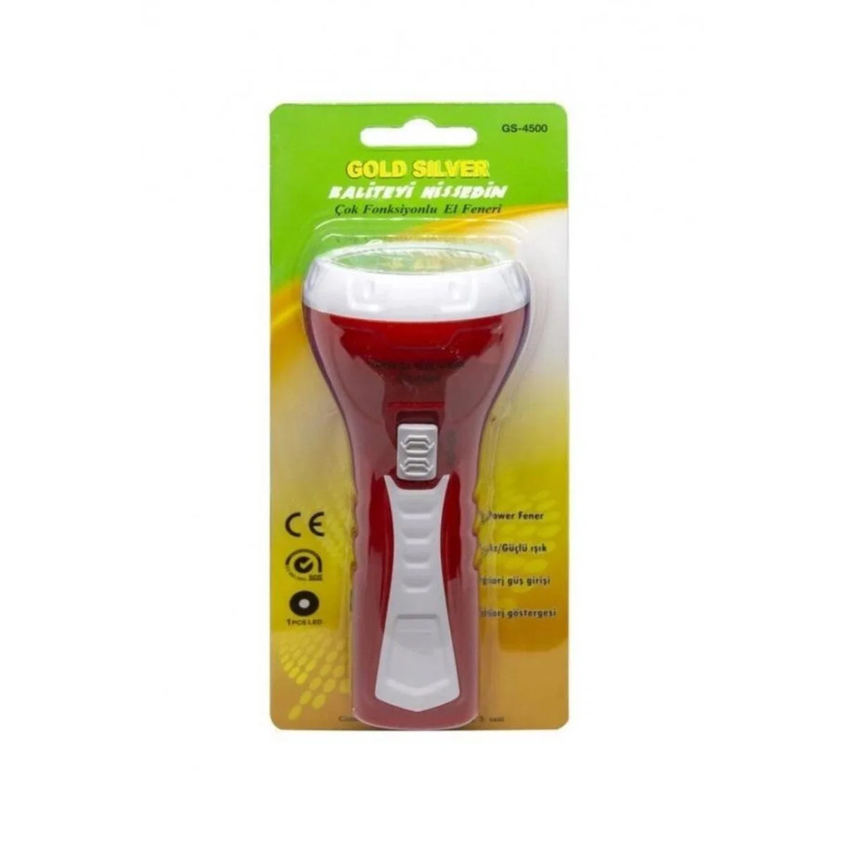 Gold Silver Gs-4500 1 Watt Şarjlı El Feneri görsel 4