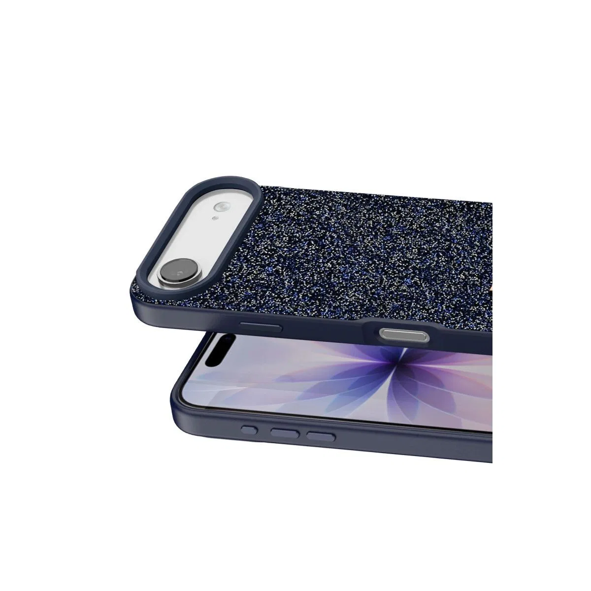 Onegif Apple İphone 17 Air Bright Simli Kapak - Mavi görsel 2