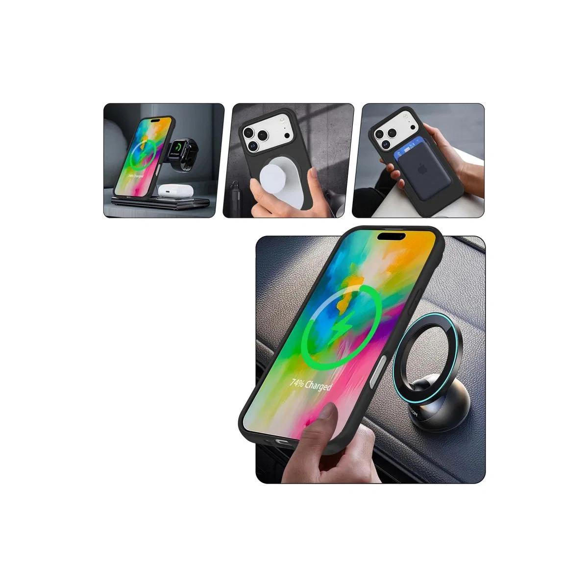 Apple İphone 17 Pro Regal Magsafe Standlı Kapak - Yeşil görsel 7