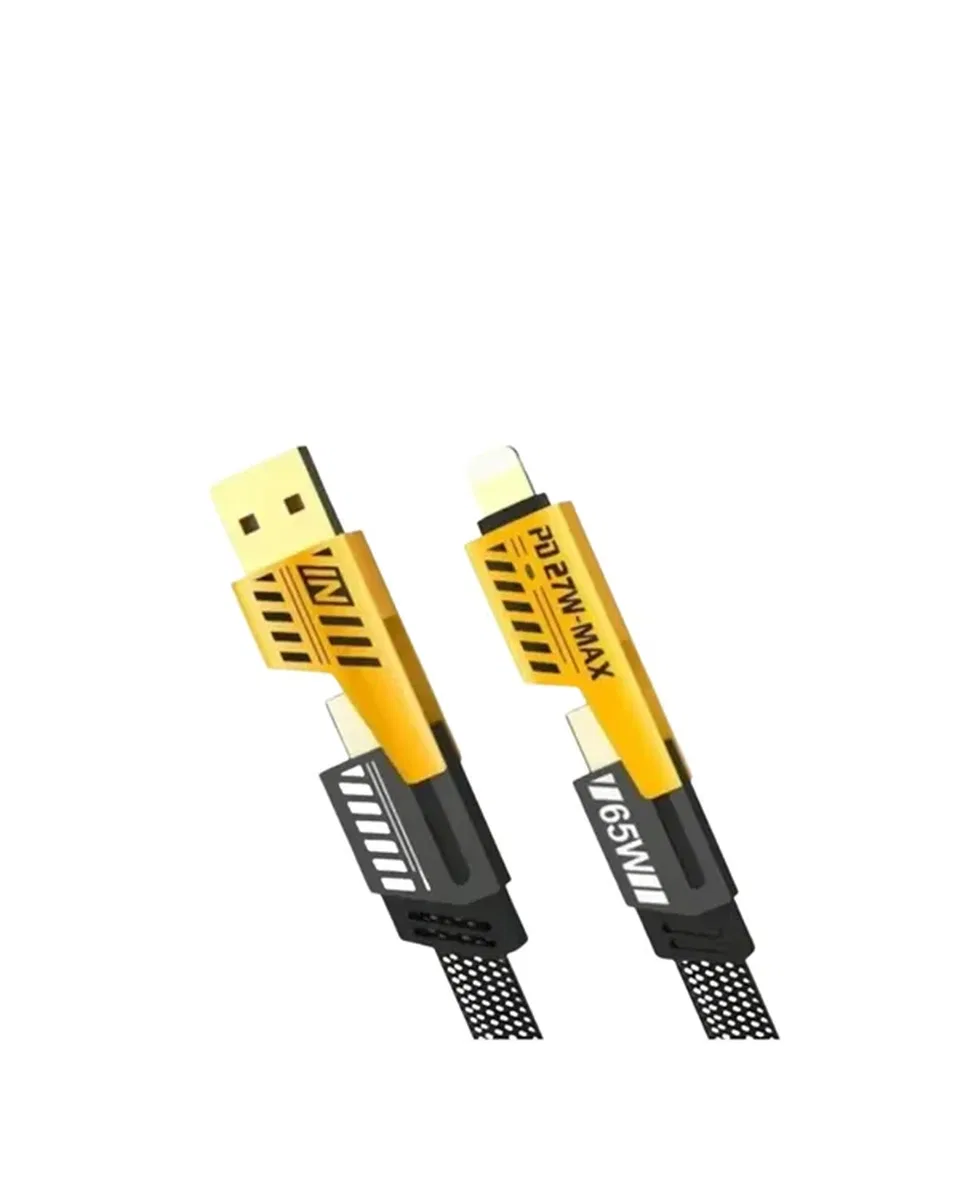 Dönüştürülebilir 4 Başlıklı Hızlı Şarj Kablosu – 1. 2m, 65W, Dayanıklı ve Esnek Tasarım görsel 3