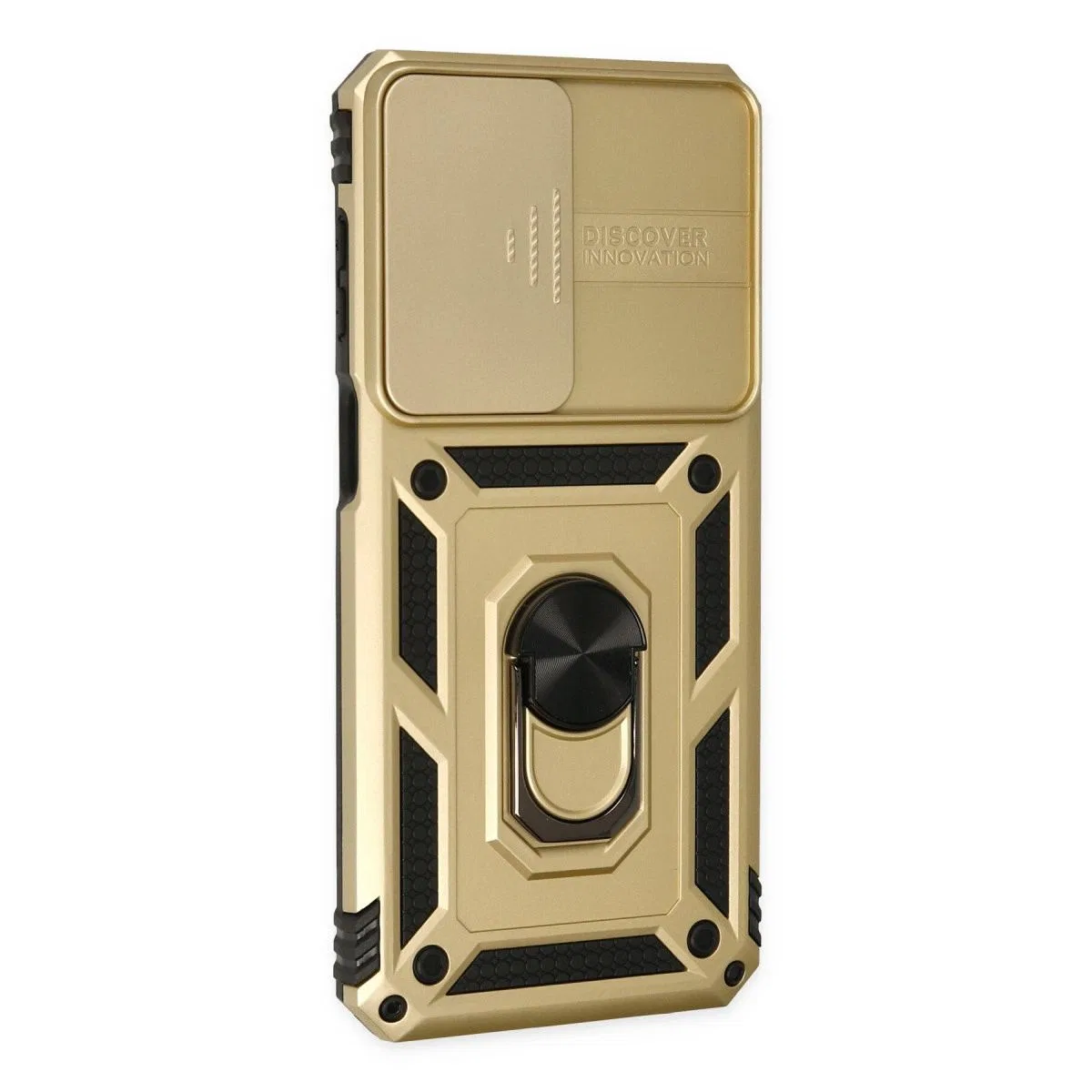 Samsung Galaxy M33 Kılıf Pars Lens Yüzüklü Silikon - Gold görsel 2