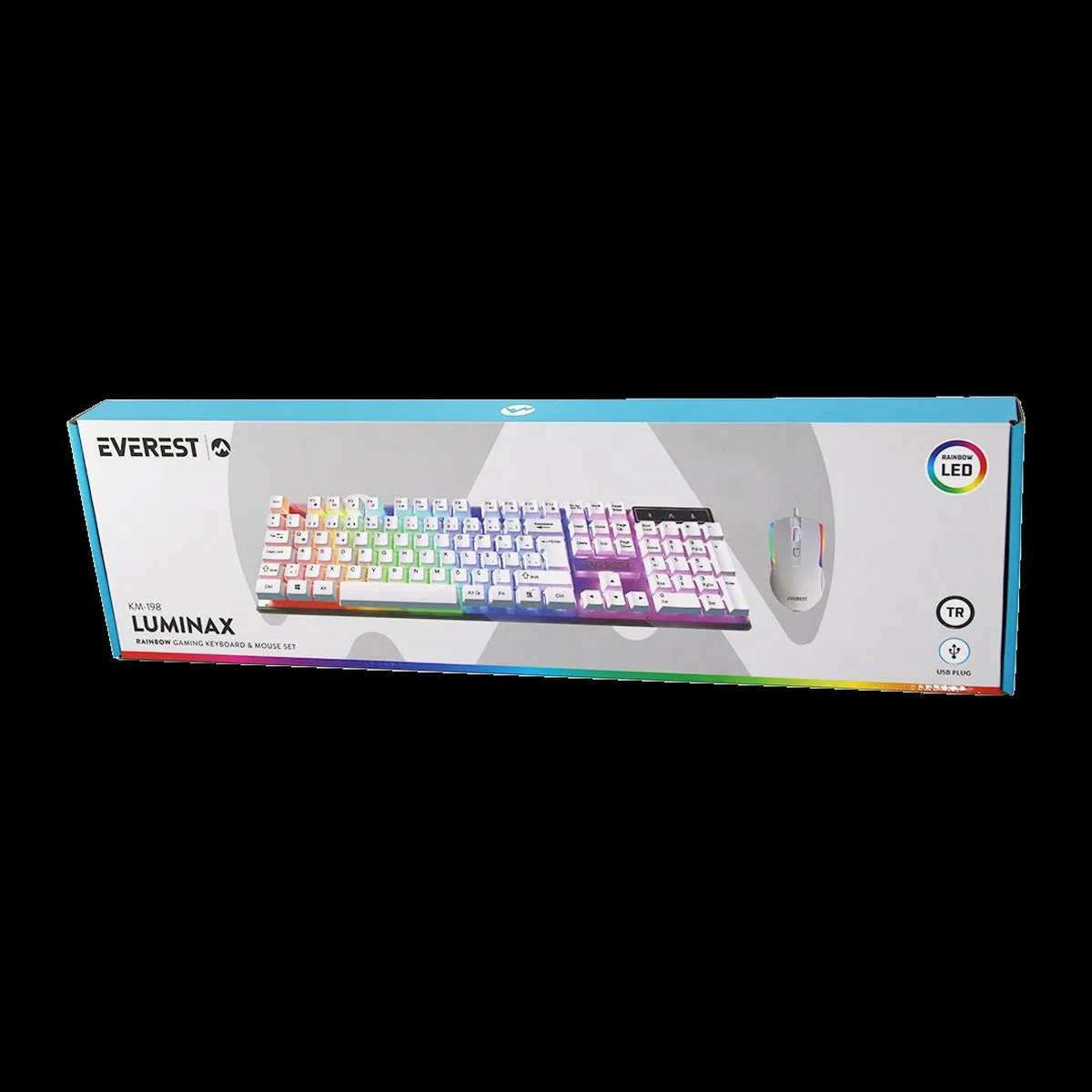 USB Kablolu Oyuncu Klavye ve Mouse Seti - Beyaz RGB görsel 2