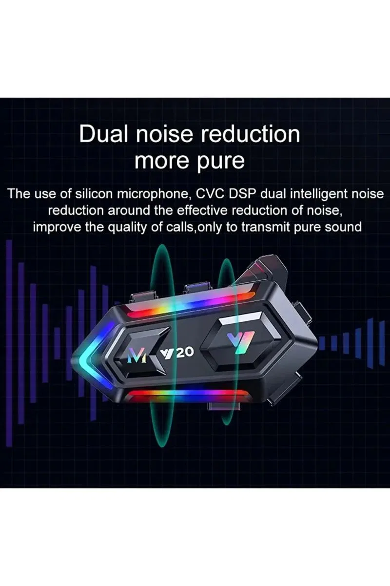 Y20 Motor Kurye Kask Kulaklık Rgb Modlu Bluetooth Motosiklet Kulaklık 5. 3 Bluetooth Interkom görsel 5