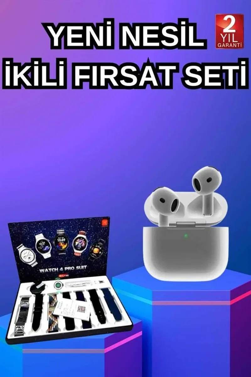 3. Nesil TWS Bluetooth Kulaklık Bluetooth Bağlantılı Akıllı Saat Amoled Ekran Plastik Hasır Kordon görsel 2