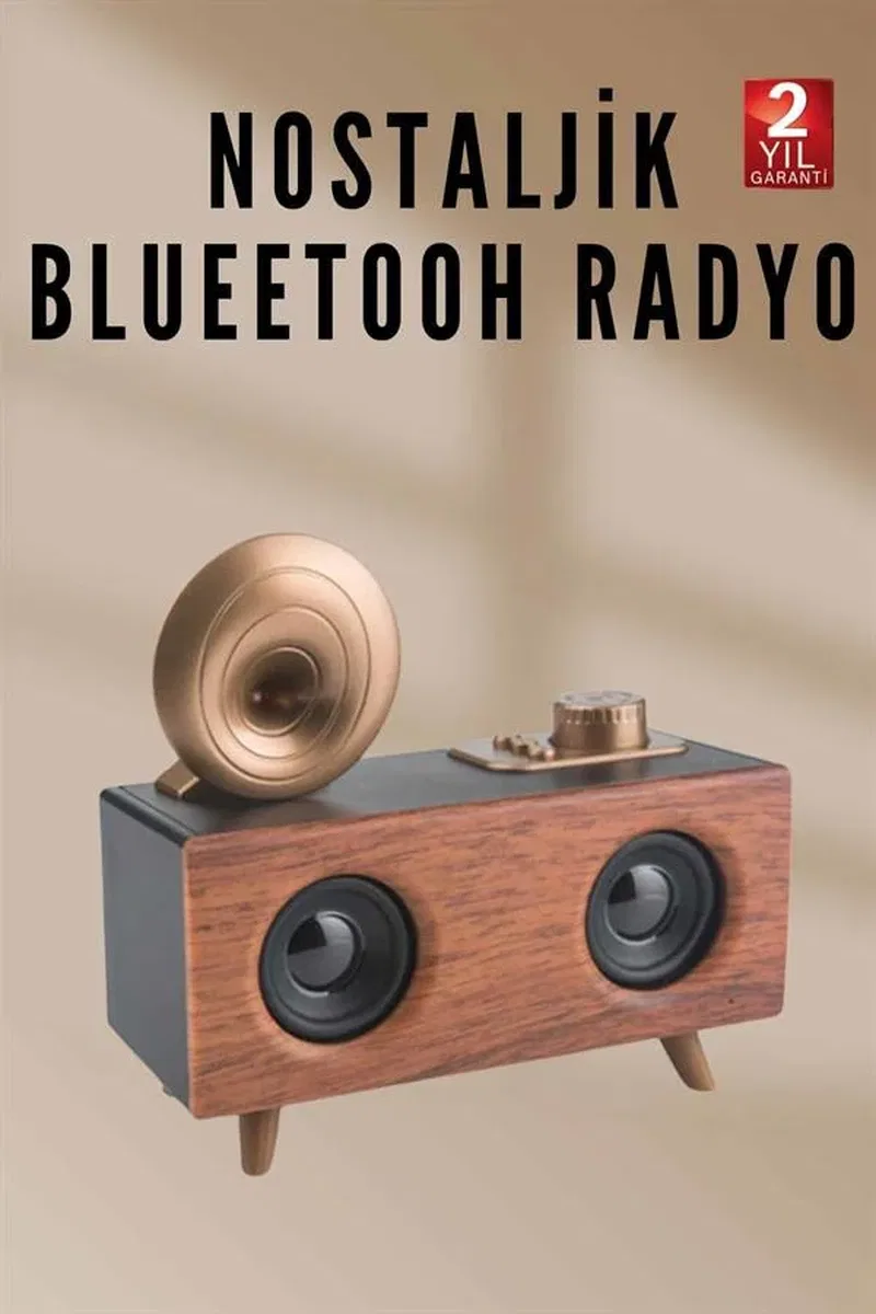 Nostaljik Radyo Bluetooth Bağlantılı Şarjlı Yüksek Ses Kaliteli Yeni Nesil görsel 2
