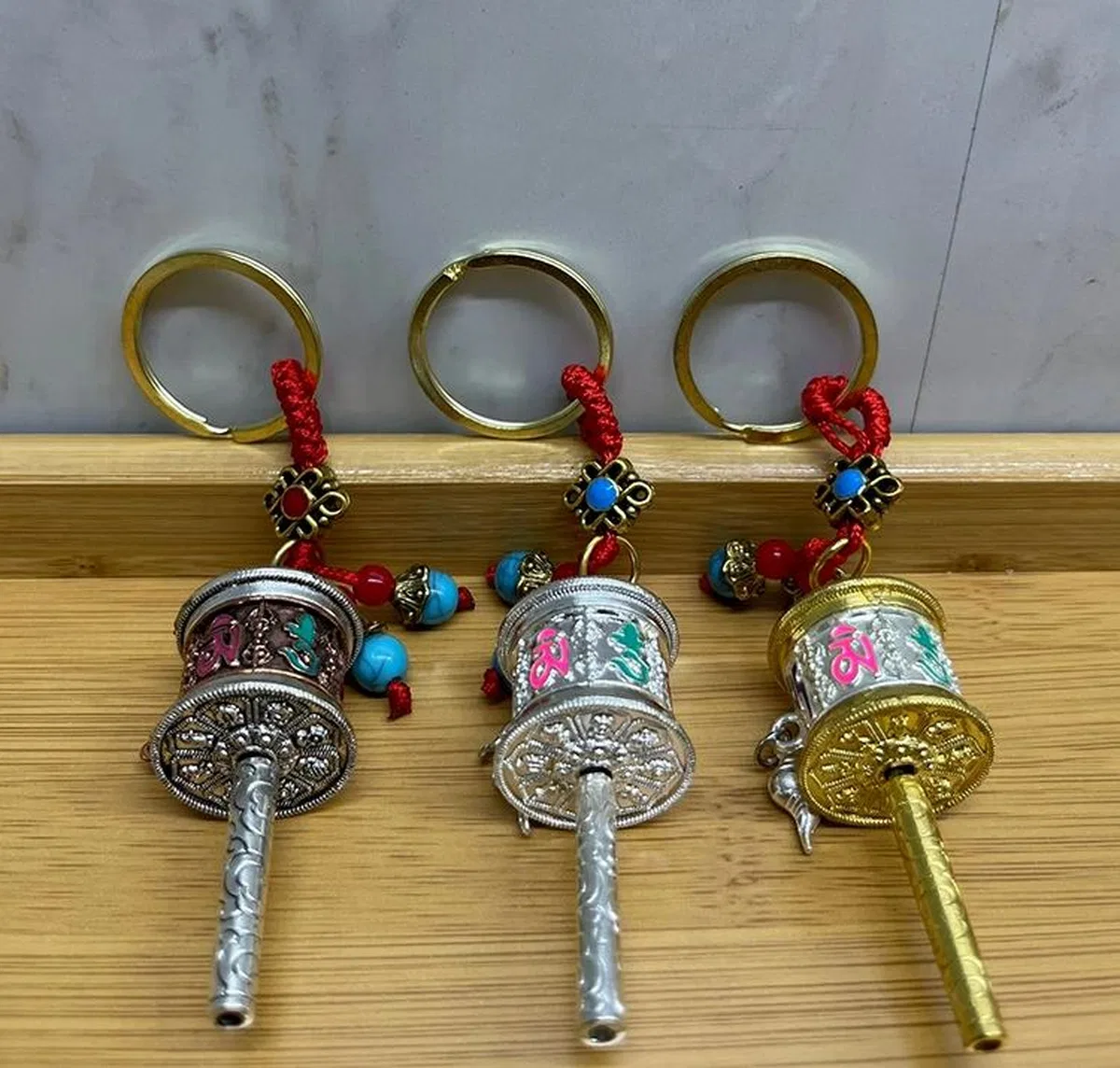 Metal Feng Shui Şans Çarkı Anahtarlık Alk4458