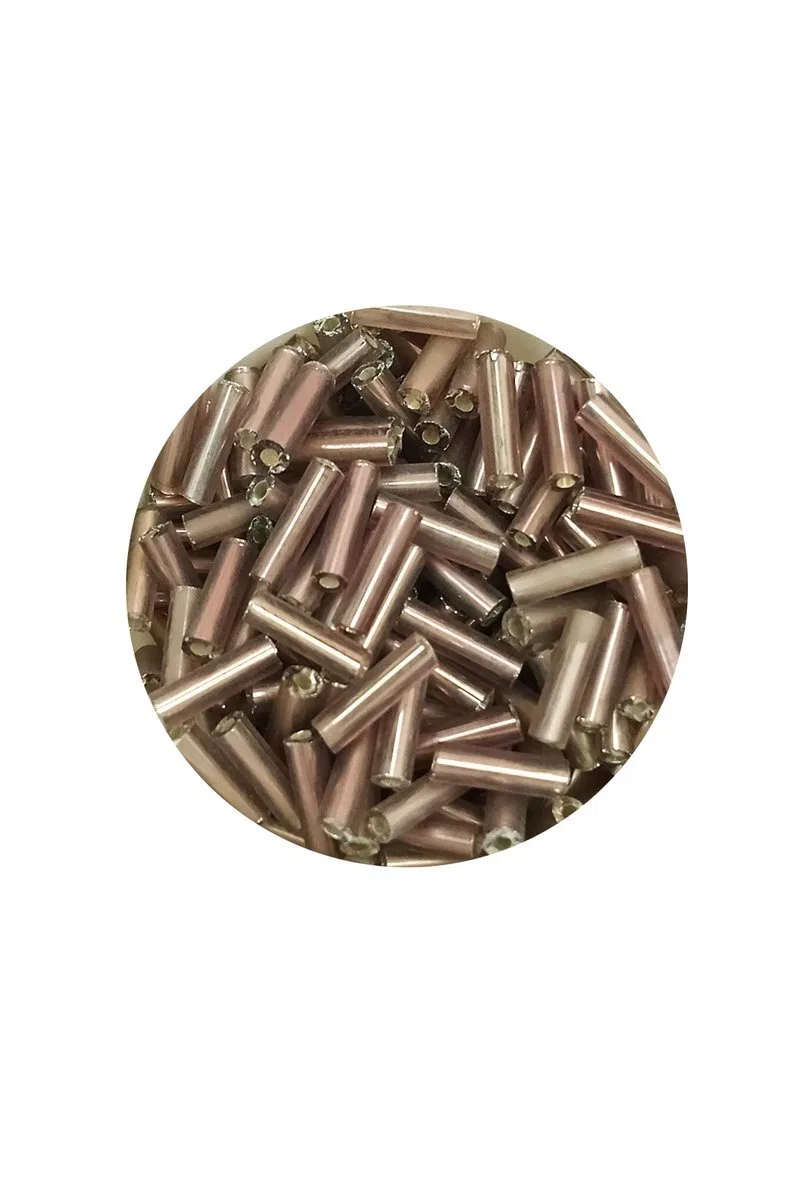 Uzun Boru Kesme Boncuk Çap 2mm Uzunluk 10 mm - 20 Gram - Koyu Bej - BNC225 görsel 2