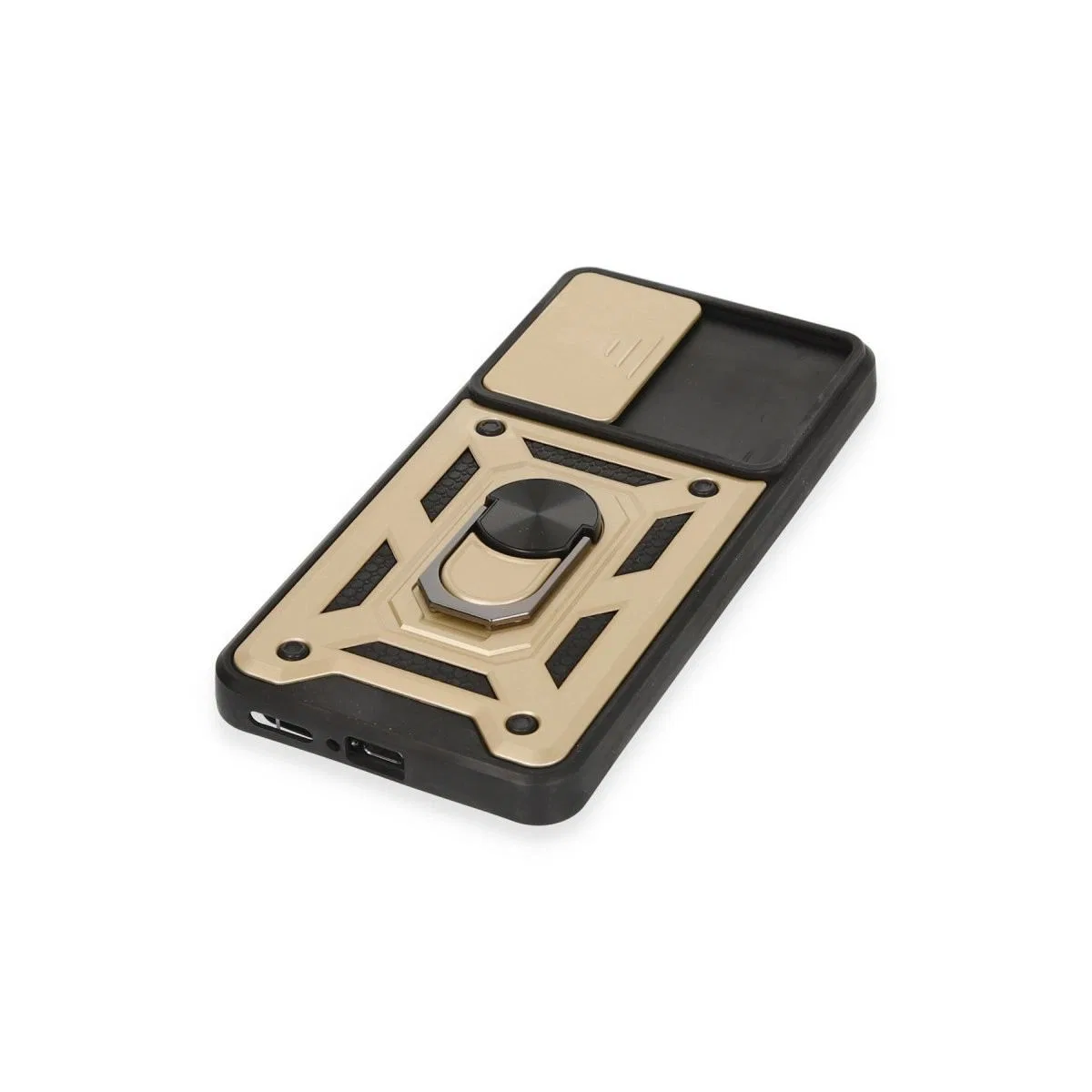 Xiaomi Mi 12t Pro Kılıf Pars Lens Yüzüklü Silikon - Gold görsel 5