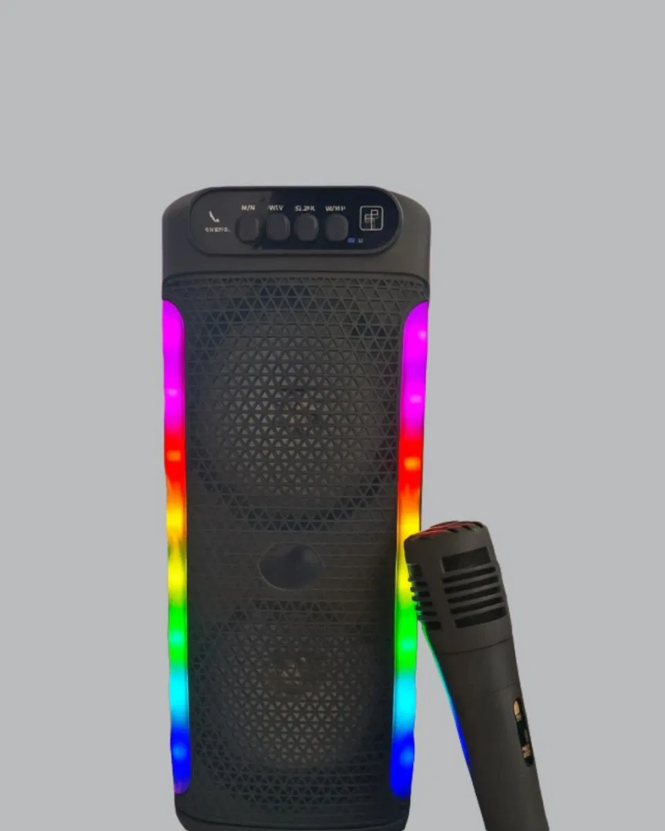 Çift 4 İnç Hoparlörlü Rgb Işıklı Bluetooth Ses Sistemi görsel 4