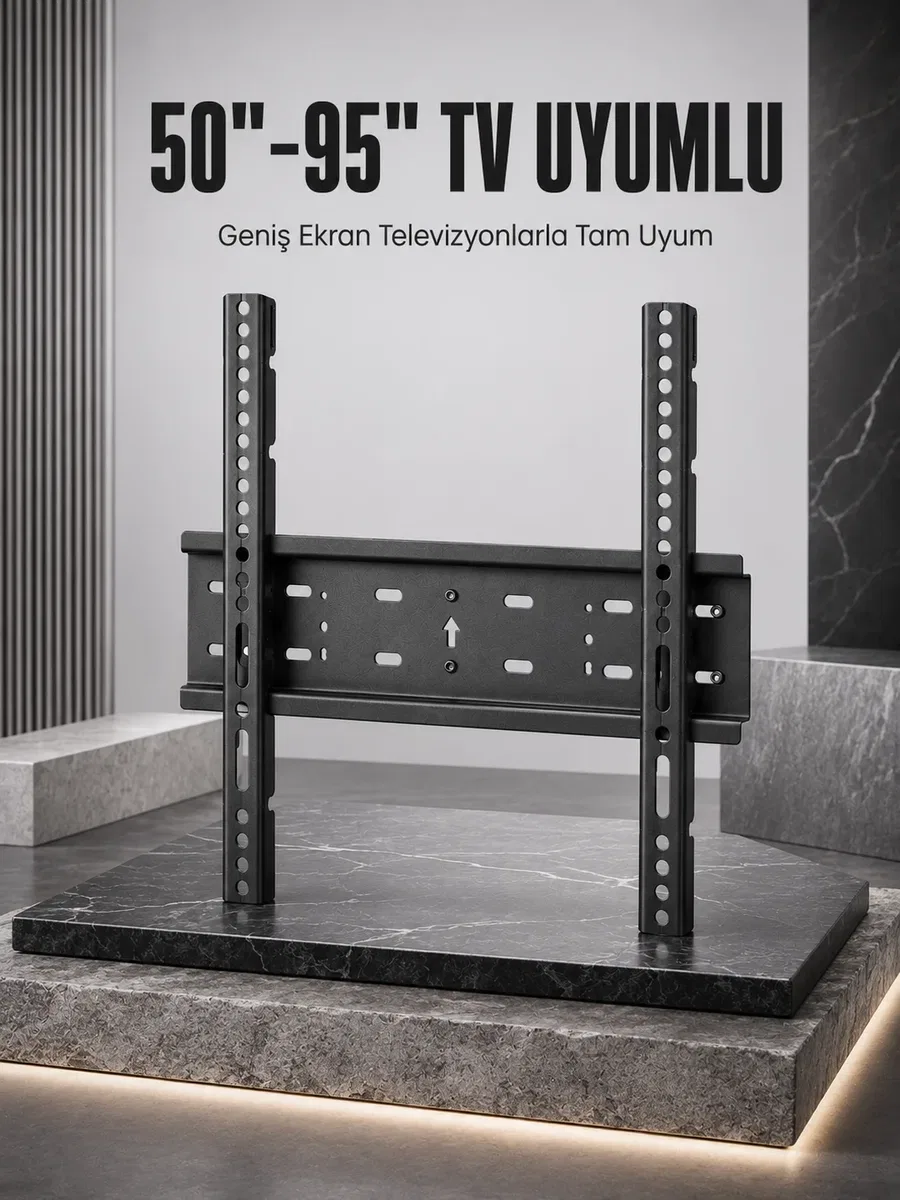 TV Duvar Askı Aparatı 50-95 İnç Uyumlu Güvenli Sabit Montaj
