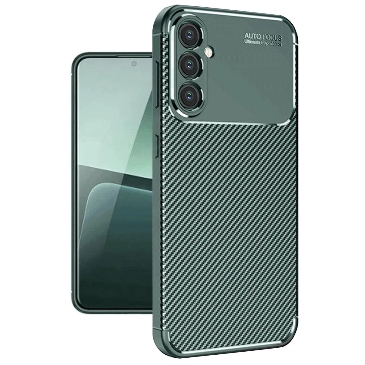 Samsung Galaxy A56 Kılıf Auto Focus Karbon Kapak - Koyu Yeşil görsel 4