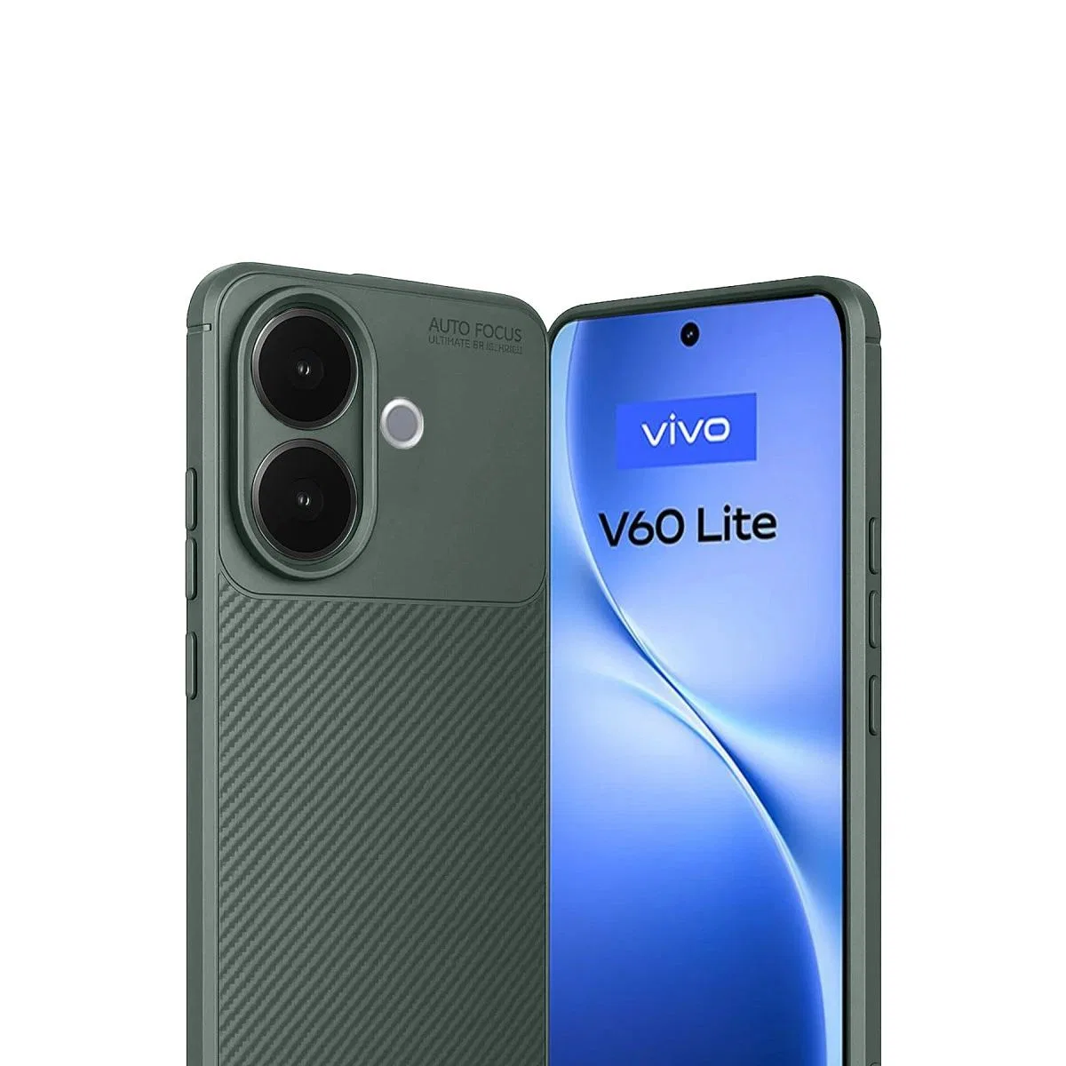 Vivo V60 Lite Auto Focus Karbon Kapak - Koyu Yeşil görsel 2