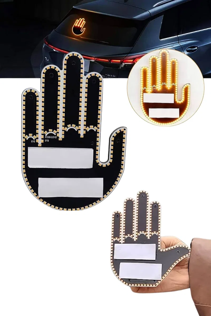 Uzaktan Kumandalı El Orta Parmak Led Araç Camına Özel Yeni Nesil görsel 3