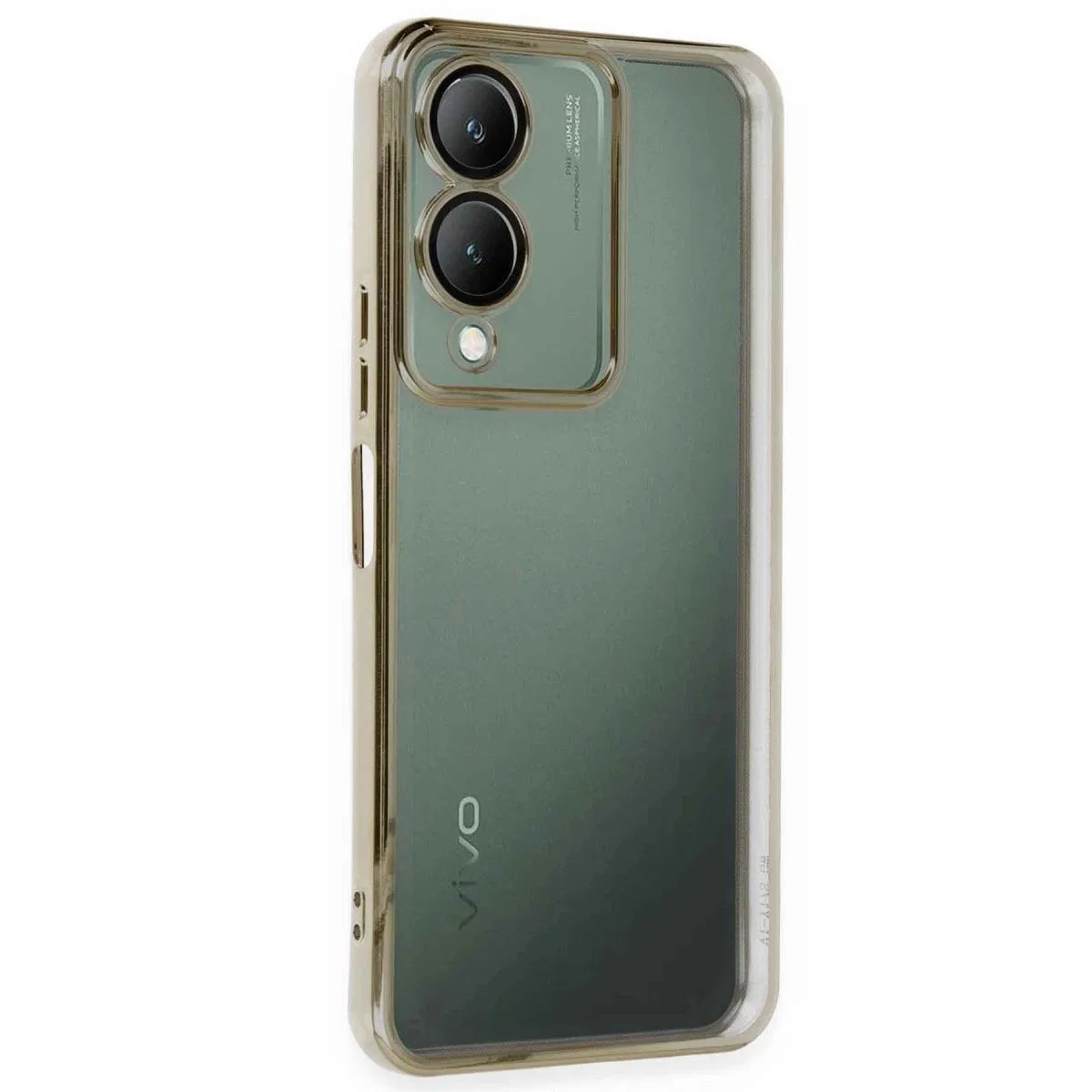 Vivo Y17s Kılıf Razer Lensli Silikon - Gold