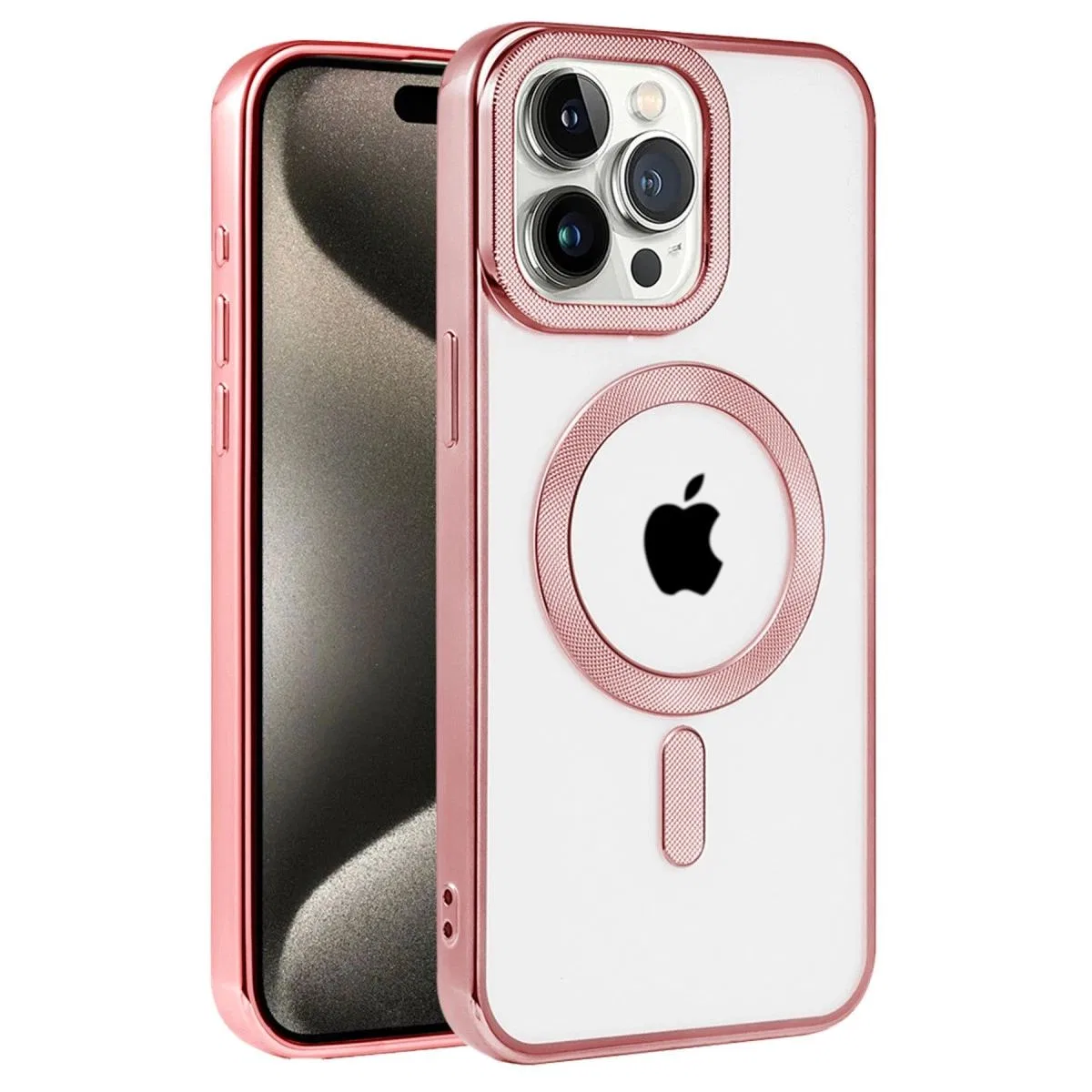 Apple İphone 14 Pro Max Kılıf Kronos Magsafe Kapak - Rose Gold