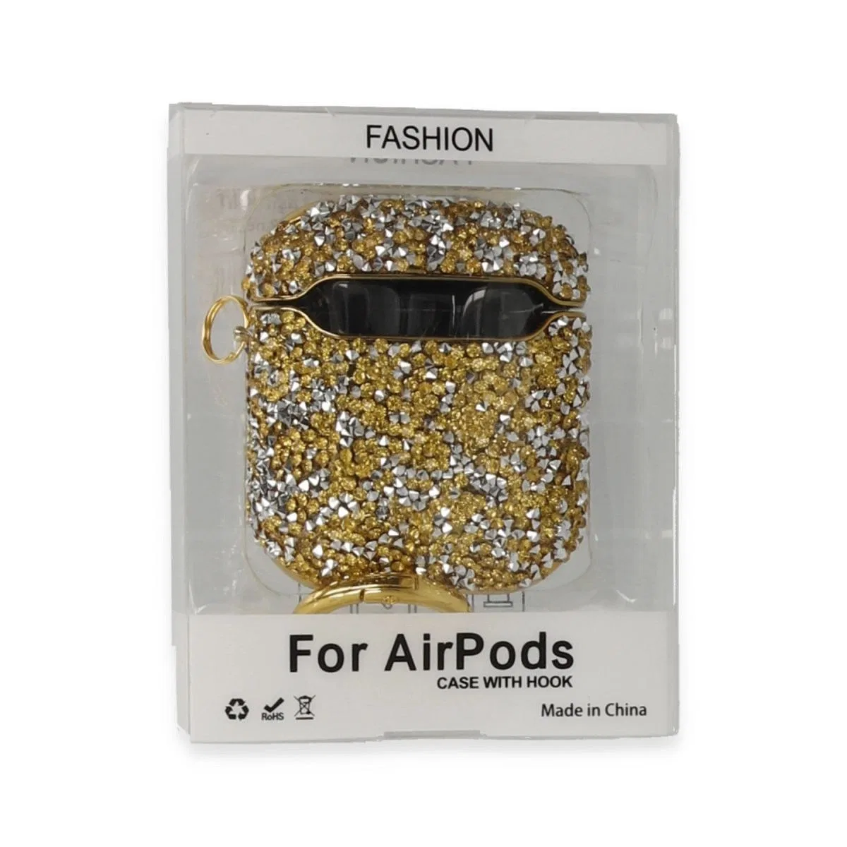 Apple Airpods 2 (2. nesil) Mira Taşlı Kılıf - Gold görsel 3