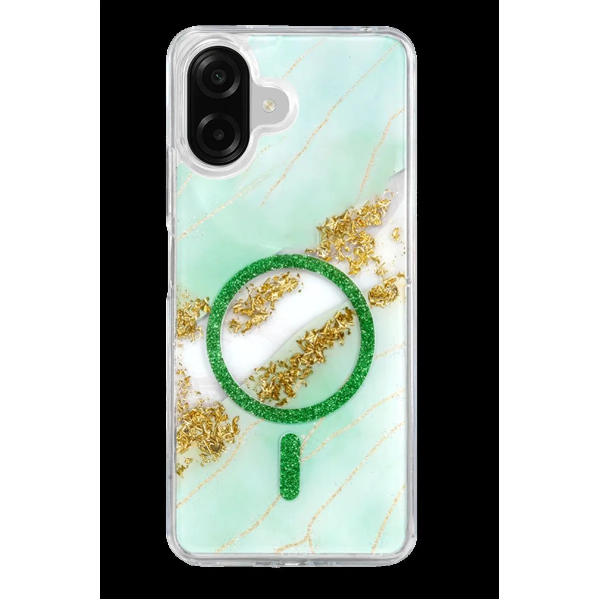 Onegif Samsung Galaxy A07 4g Lotus Simli Magsafe Kapak - Yeşil görsel 3
