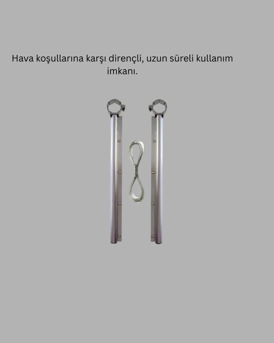 25x60 Balkon Askılığı Kare Demir Uyumlu Hava Dayanıklı Çamaşır Askısı görsel 2