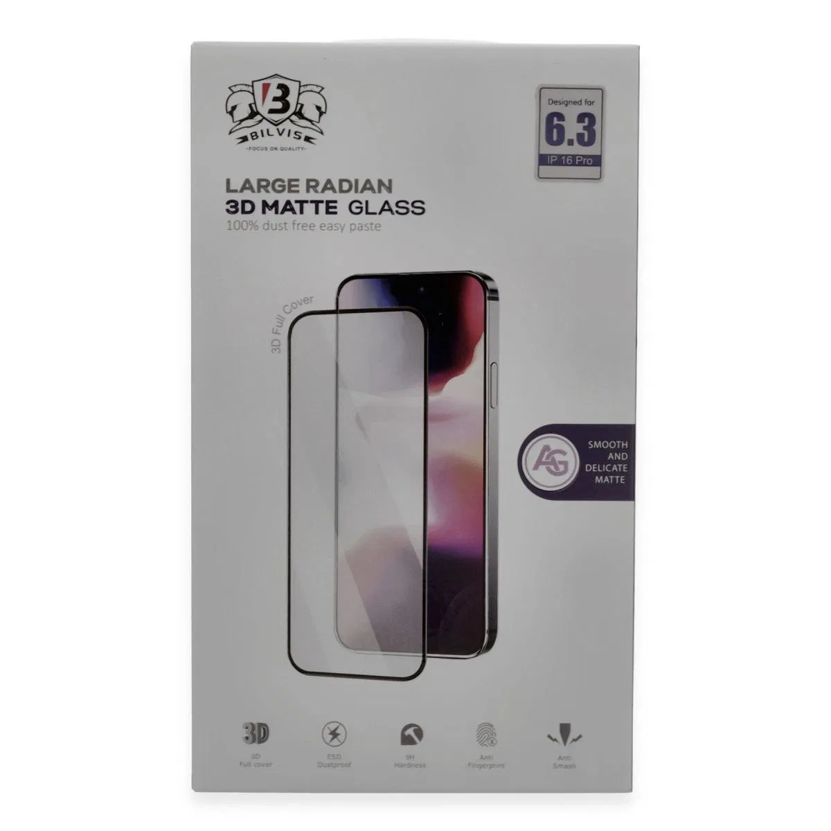Apple İphone 16 Pro Max Bilvis 3d Mat Cam Ekran Koruyucu