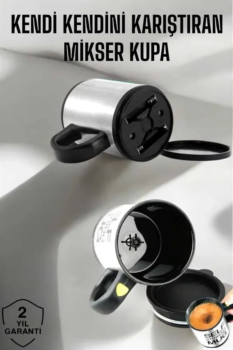 Yazılı Mug Kupa Karıştırıcı Özelliği Ve Paslanmaz Çelik görsel 2