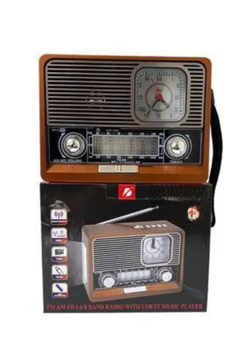 Nostaljik Vintage Radyo Taşınabilir Bluetooth Bağlantılı Hoparlör Radyo görsel 5
