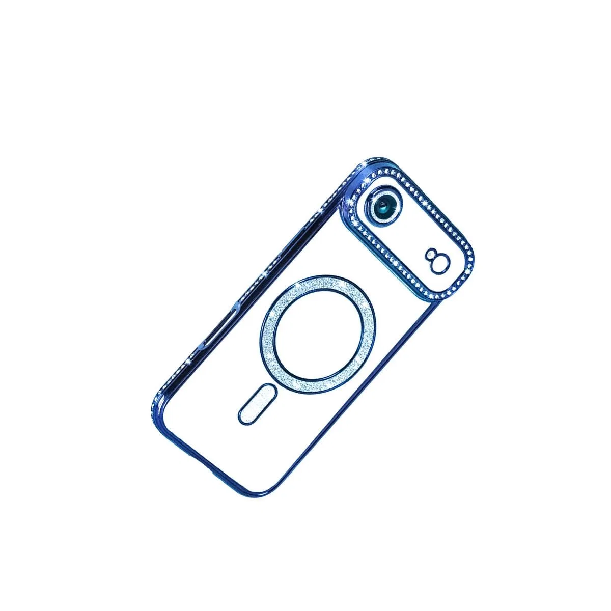 Apple İphone 17 Air Joke Simli Magneticsafe Kılıf - Mavi görsel 4