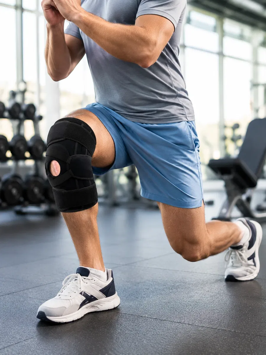 Silikon Patella Destekli Dizlik Nefes Alabilir Ayarlanabilir Cırtlı Ligament Desteği görsel 2