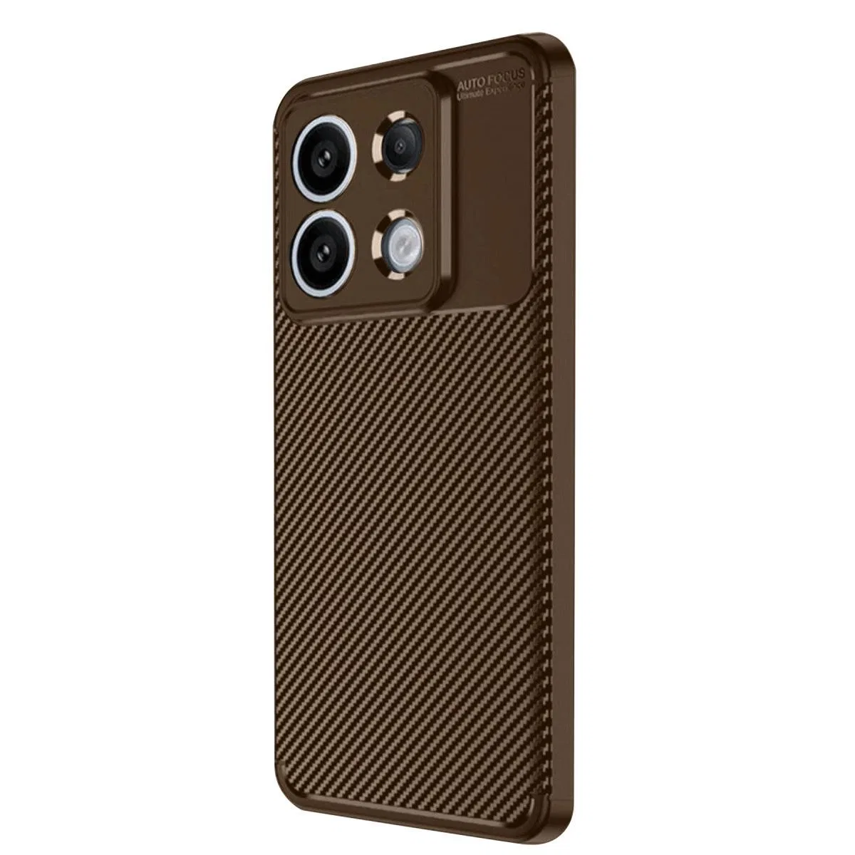 Xiaomi Redmi Note 13 Pro 4g Kılıf Auto Focus Karbon Kapak - Kahverengi görsel 2