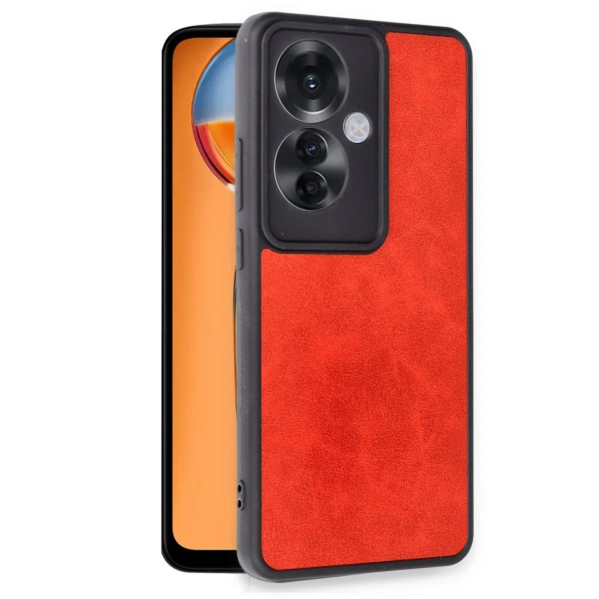 Oppo Reno 11f Kılıf Aras Deri Kapak - Kırmızı görsel 2