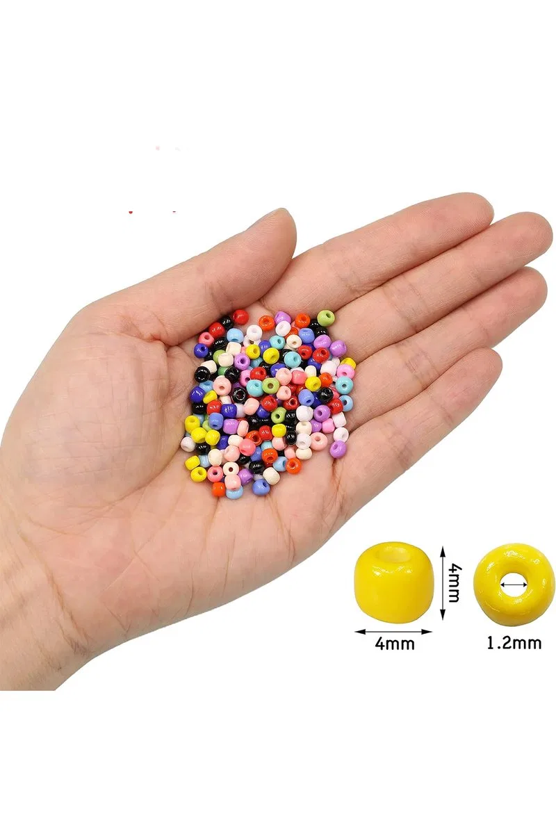 Turquaz Mavi Renk 4 mm Yaklaşık 220 adet/20 gram Cam Boncuk Oya Yazma Bileklik ve Kolye görsel 4