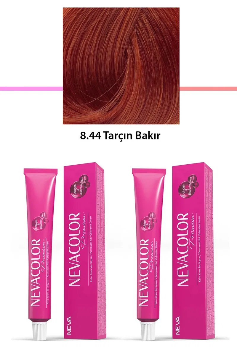 2 li Set Premium 8. 44 Tarçın Bakır - Kalıcı Krem Saç Boyası 2 X 50 g Tüp