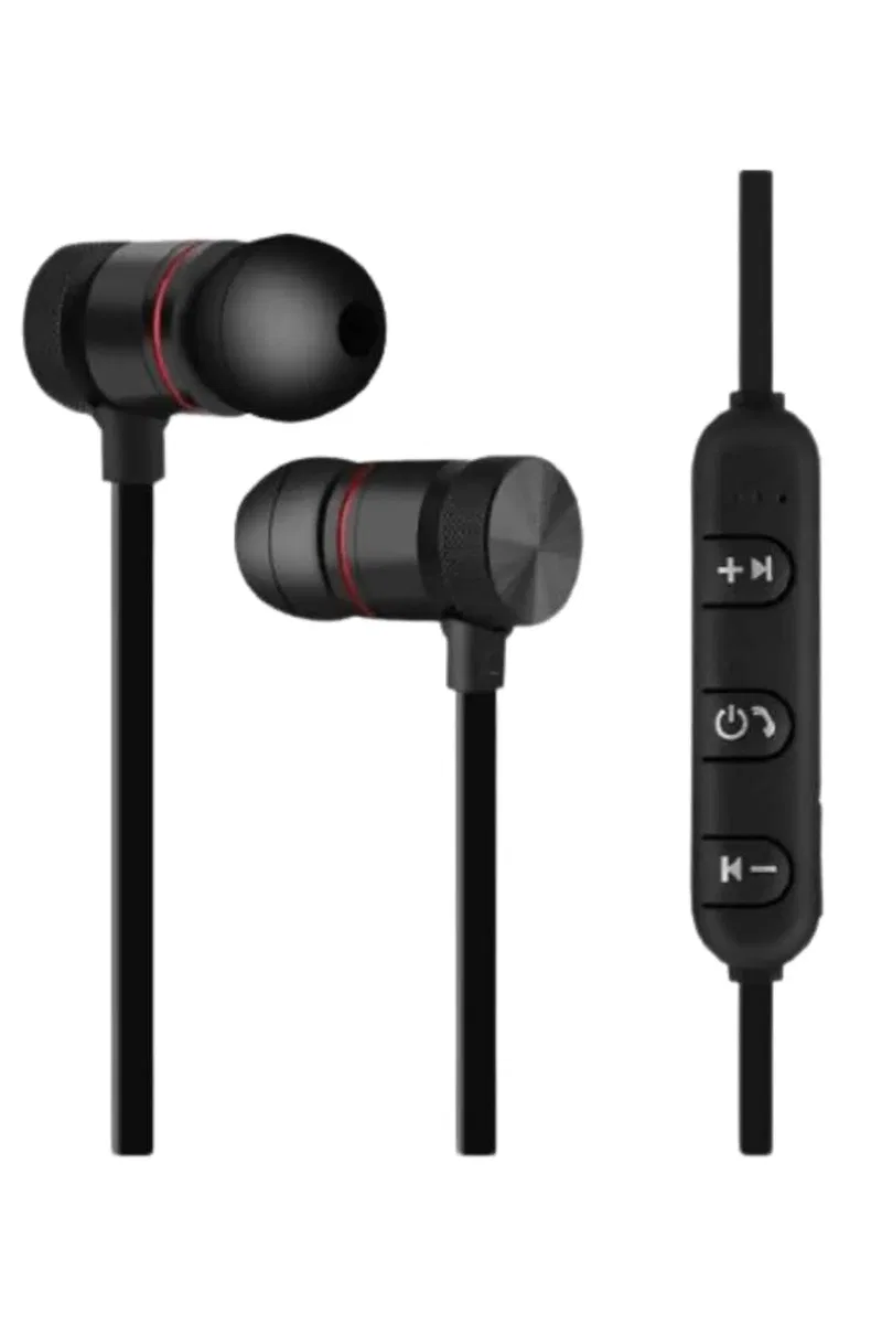 Sports Mıknatıslı Siyah Bluetooth Kulaklık Kablolu Uzun Pil Ömrü görsel 3