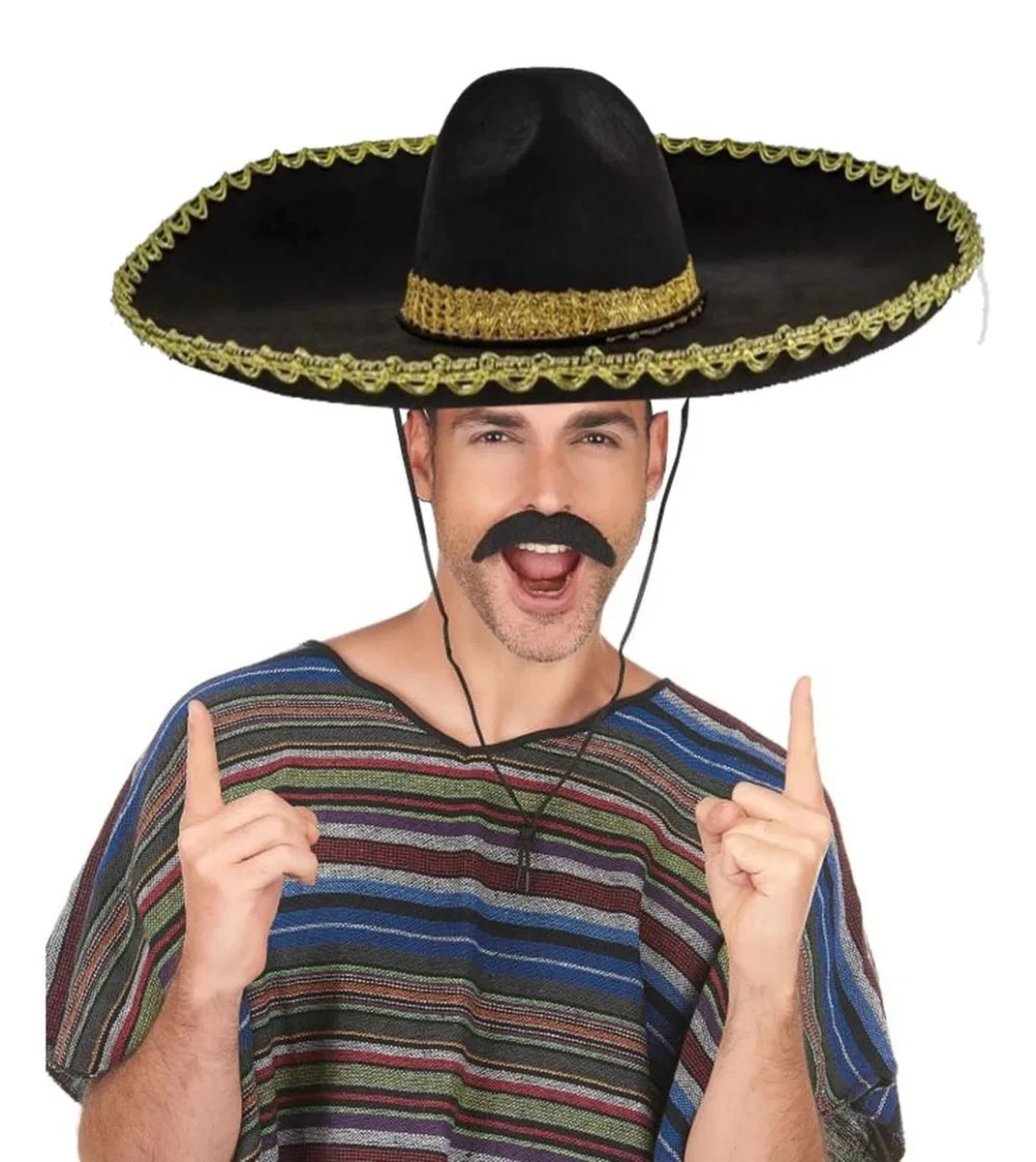 Sombrero Meksika Şapkası Mariachi Altın Şeritli Yetişkin Boy görsel 4