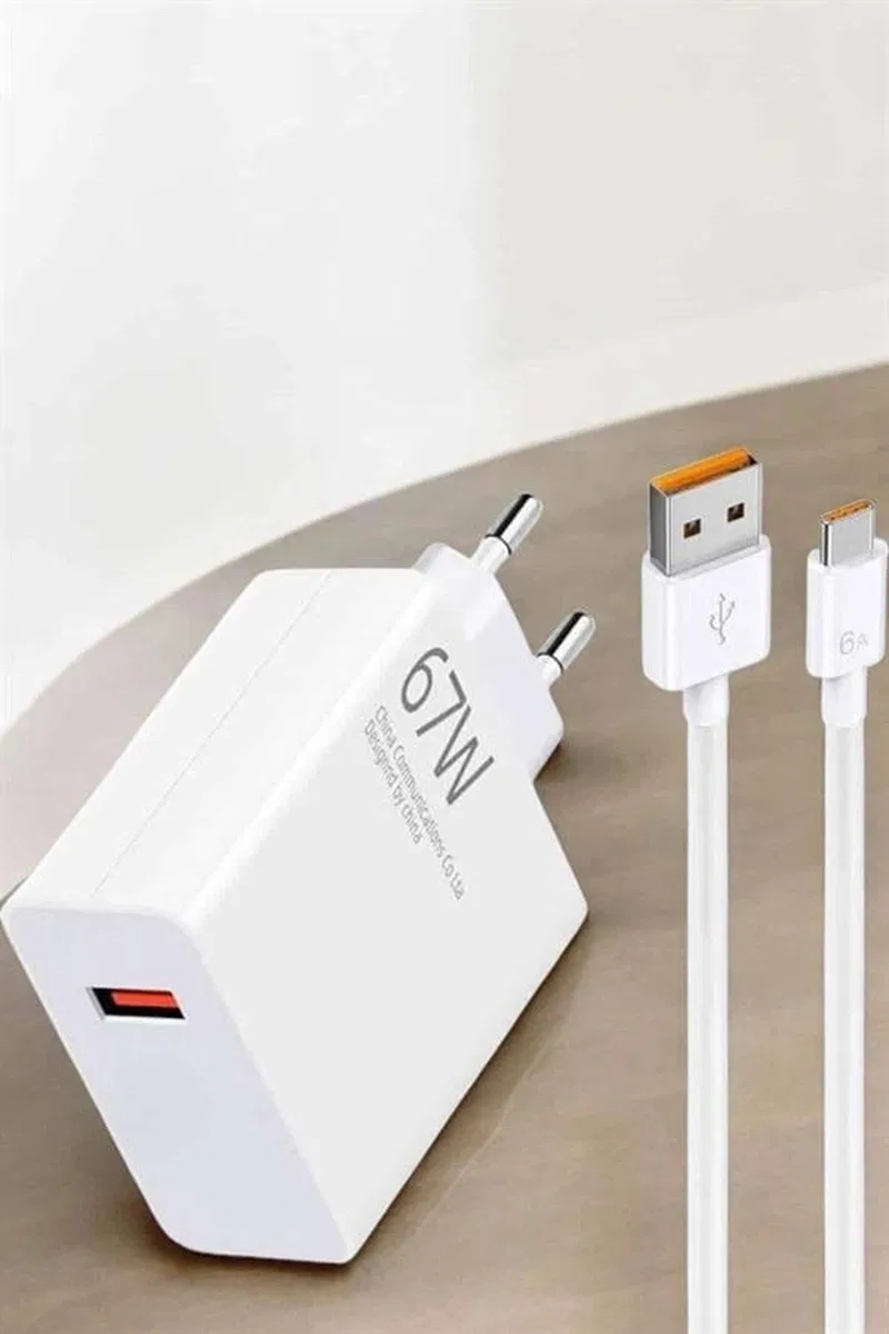Şarj Aleti 67w Hızlı Şarj Turbo Type-c Uyumlu Şarj Adaptörü Kablosu görsel 3