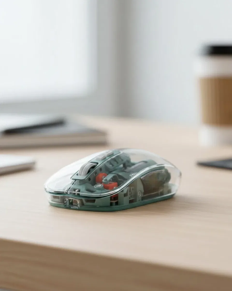 Bluetooth ve 2. 4G USB Destekli Pilli Kablosuz Şeffaf Mouse