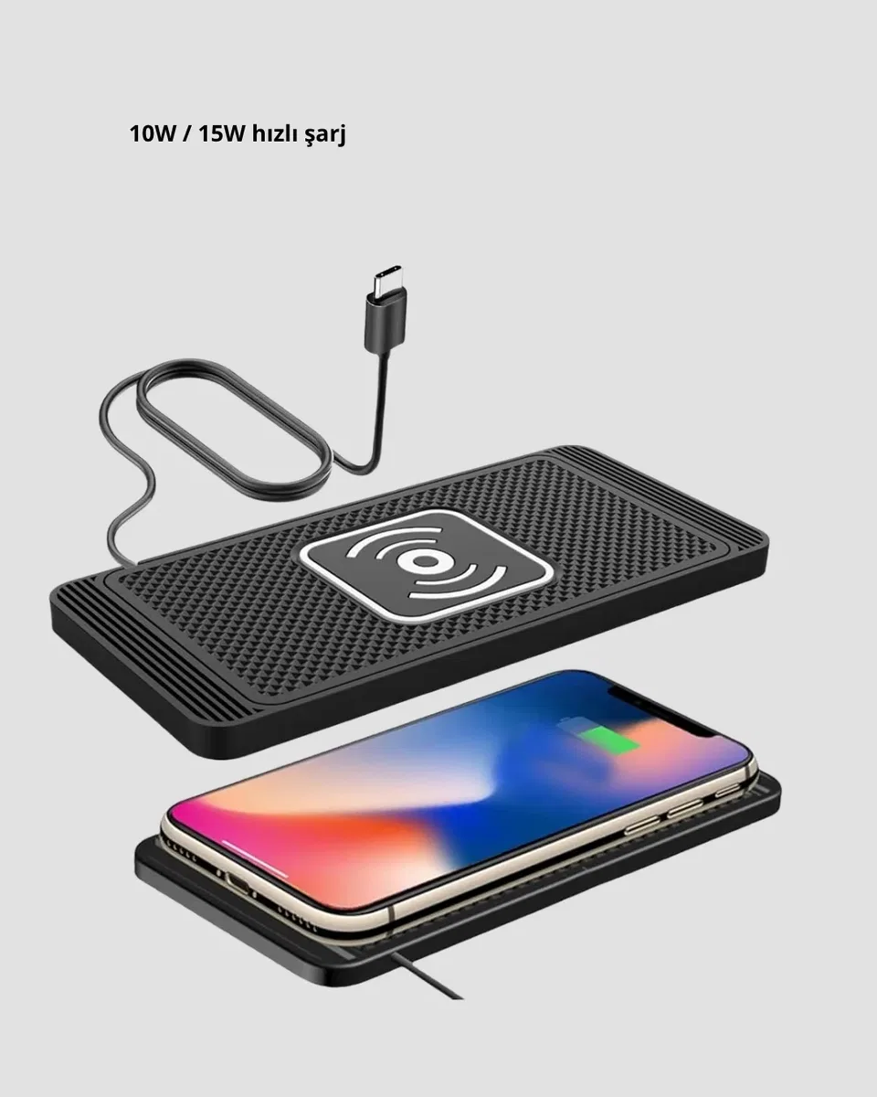 Manyetik Şarj Pedi 7. 5W 10W 15W Hızlı Şarj Kaymaz Tabanlı görsel 3