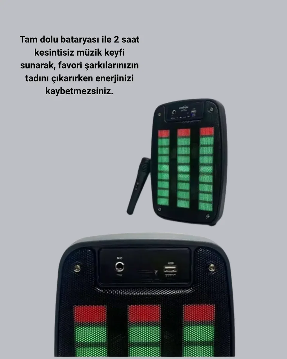 Bluetooth Hoparlör – Kablosuz Bağlantı, 2 Saat Müzik Süresi görsel 2