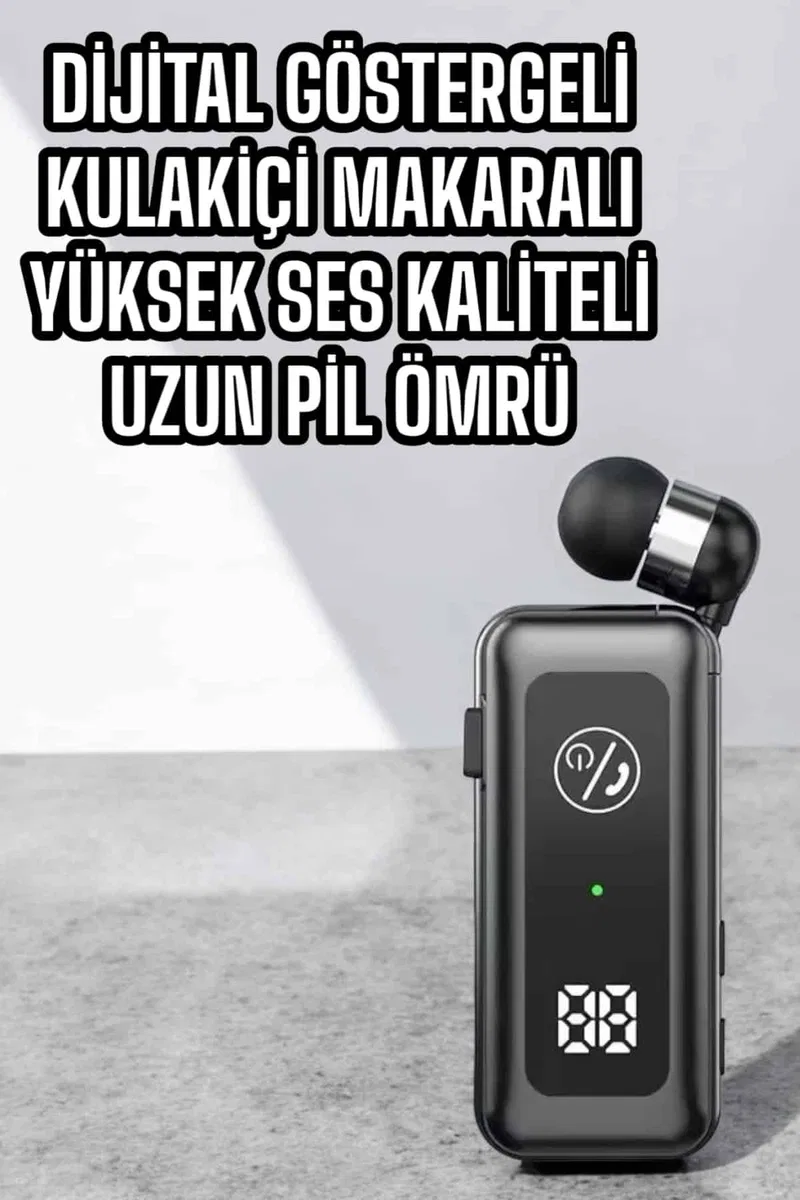 Kablolu Bluetooth Kulaklık Kulak İçi Stereo Mikrofonlu Dijital Göstergeli görsel 3