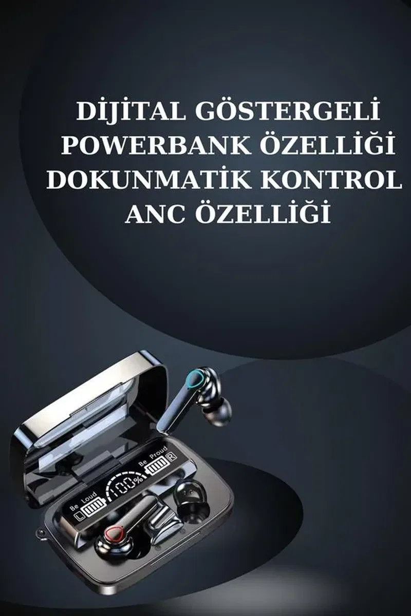Dijital Göstergeli Powerbank Bluetooth Kulaklık ve Yeni Nesil Amoled Ekran Akıllı Saat görsel 3