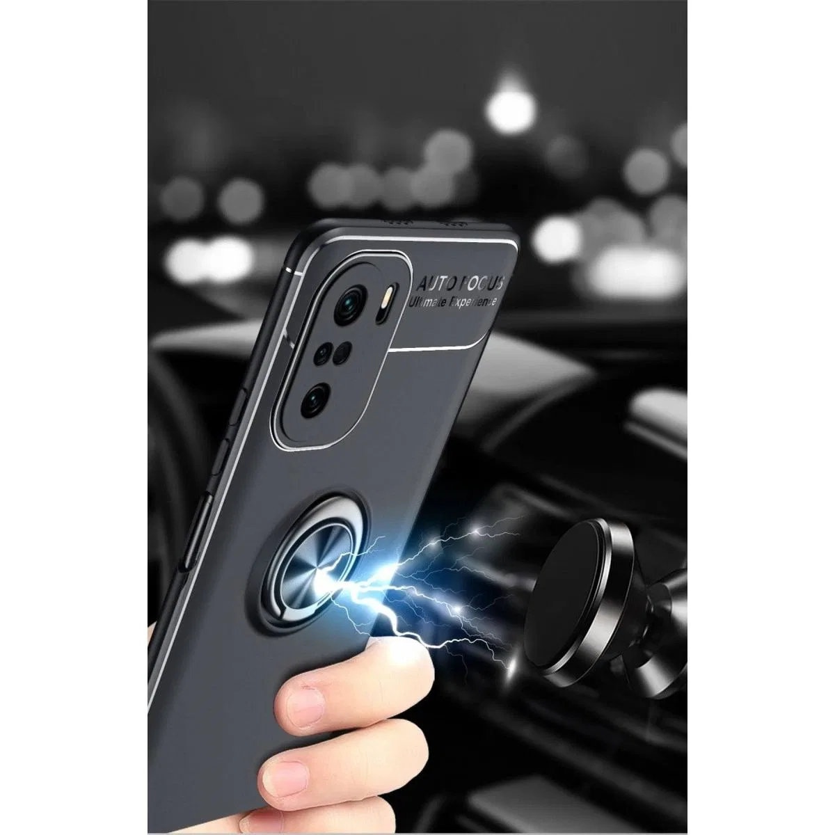 Xiaomi Poco F3 Kılıf Range Yüzüklü Silikon - Mavi görsel 2