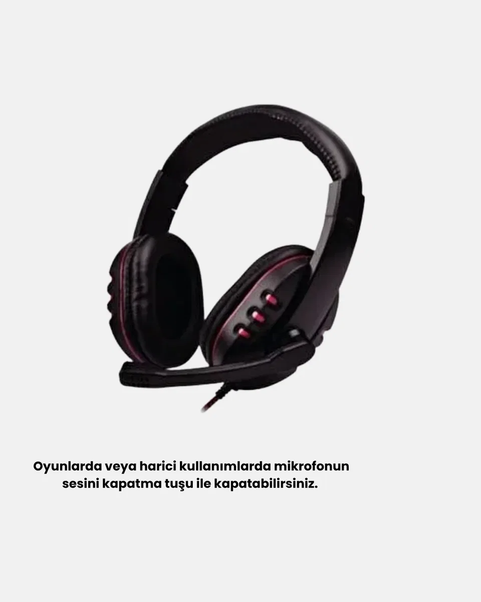 Rahat ve Dayanıklı Mikrofonlu Oyun Kulaklığı – Stereo Ses, Ayarlanabilir Kafa Bandı görsel 3