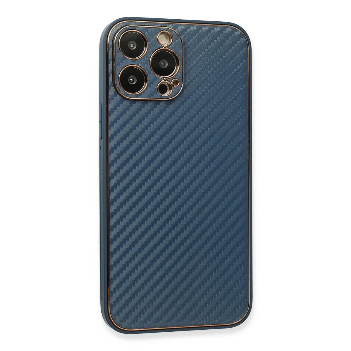 Apple İphone 13 Pro Max Kılıf Coco Karbon Silikon - Mavi görsel 2