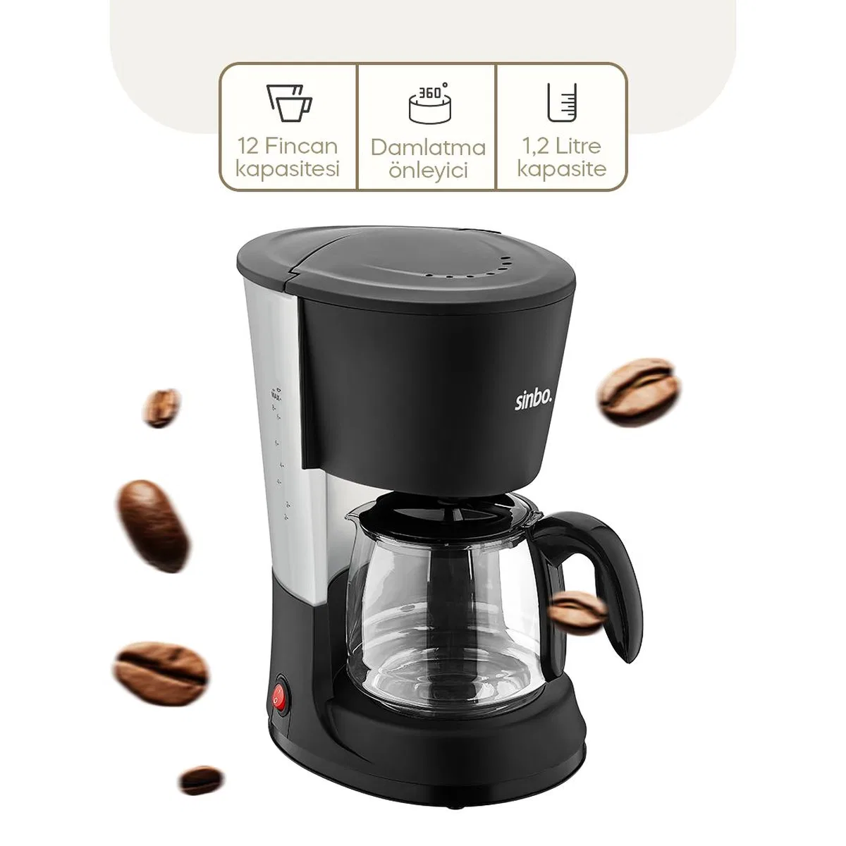 2in1 Filtre Kahve ve Çay Makinesi 1. 2L Cam Hazneli görsel 2