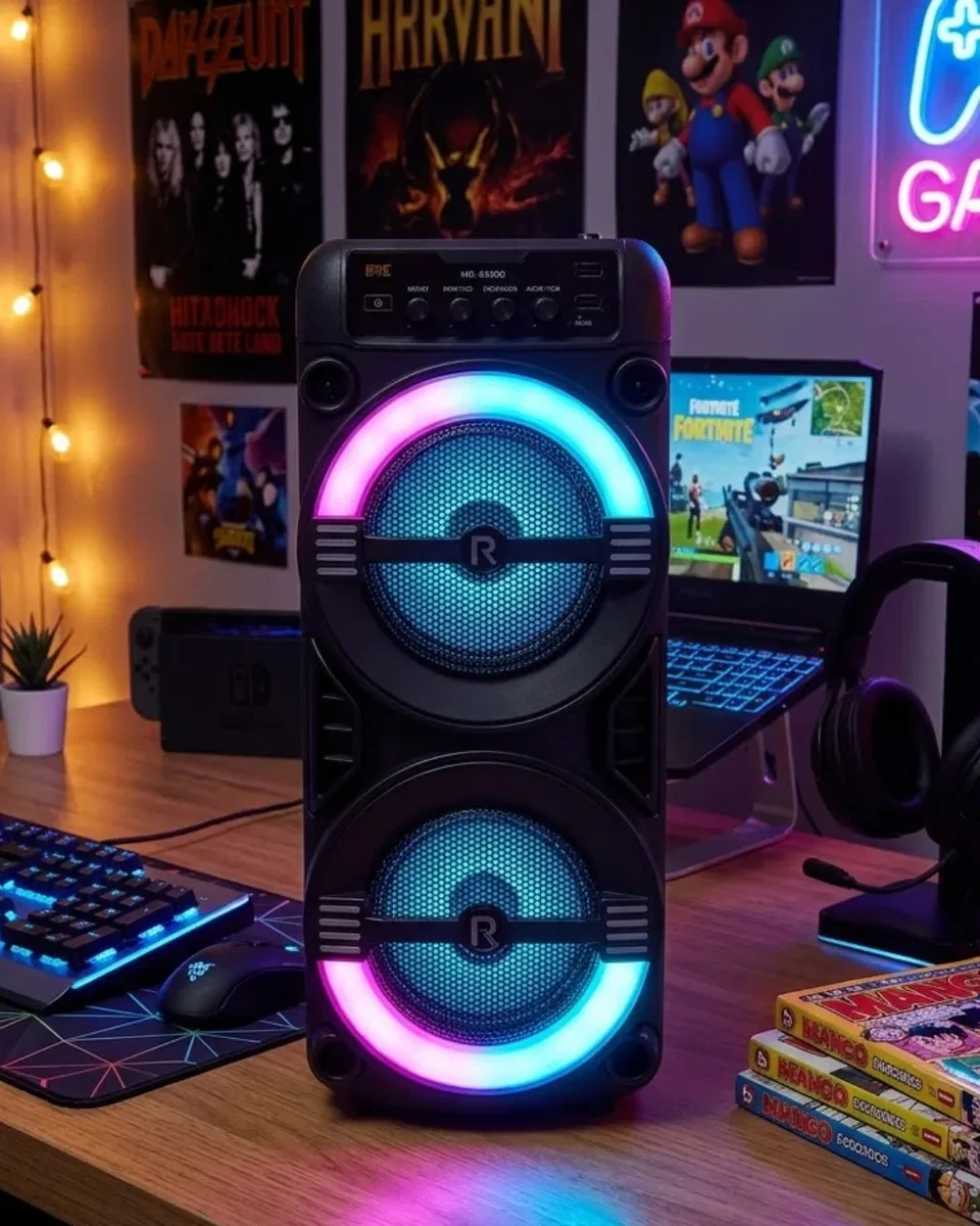 Kablosuz Bluetooth Hoparlör LED Işıklı USB ve TF Kart Destekli