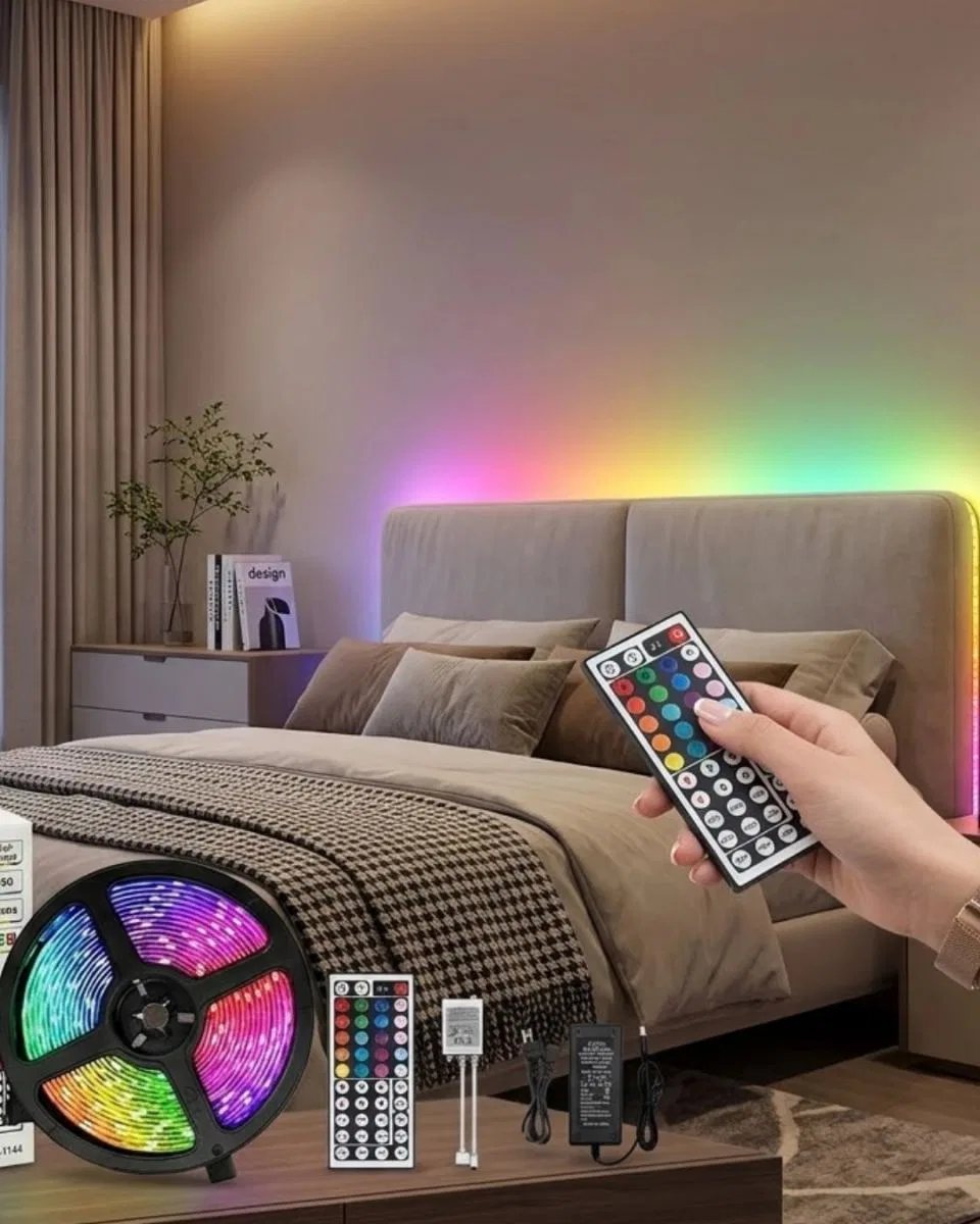 Kumandalı Rgb Şerit Led 5 Metre Renk Değiştiren Dekoratif Led Işık