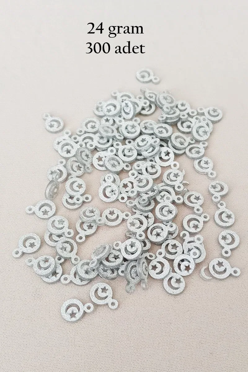 Oya Abiye Bileklik Kolye Pleksi Metalik Plastik Pul Gümüş Renk 24 gram 300 adet - BNC576